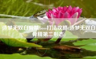 造梦无双白骨精boss打法攻略(造梦无双白骨精第二形态)