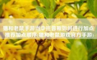 猫和老鼠手游当中托普斯如何进行加点 推荐加点顺序(猫和老鼠游戏官方手游)