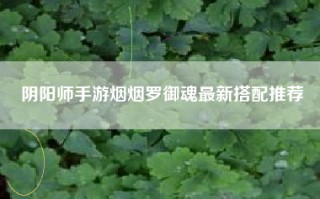 阴阳师手游烟烟罗御魂最新搭配推荐