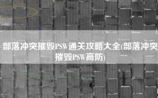 部落冲突摧毁PSW通关攻略大全(部落冲突摧毁PSW高防)