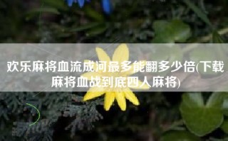欢乐麻将血流成河最多能翻多少倍(下载麻将血战到底四人麻将)