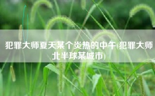 犯罪大师夏天某个炎热的中午(犯罪大师北半球某城市)