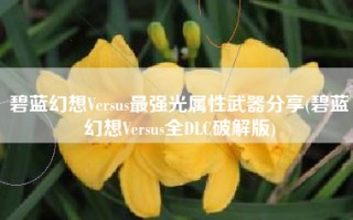 碧蓝幻想Versus最强光属性武器分享(碧蓝幻想Versus全DLC破解版)
