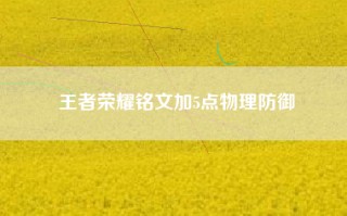 王者荣耀铭文加5点物理防御