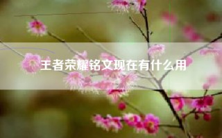 王者荣耀铭文现在有什么用