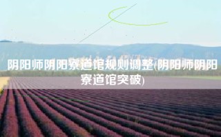 阴阳师阴阳寮道馆规则调整(阴阳师阴阳寮道馆突破)
