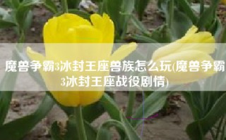 魔兽争霸3冰封王座兽族怎么玩(魔兽争霸3冰封王座战役剧情)
