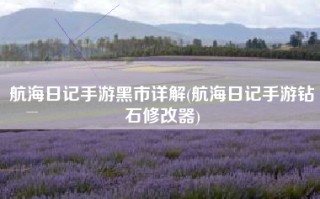 航海日记手游黑市详解(航海日记手游钻石修改器)