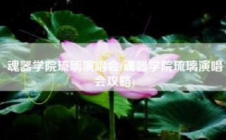 魂器学院琉璃演唱会(魂器学院琉璃演唱会攻略)