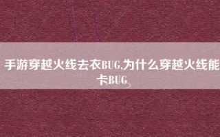 手游穿越火线去衣BUG,为什么穿越火线能卡BUG