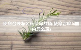 使命召唤怎么玩使命战场(使命召唤16国内怎么玩)
