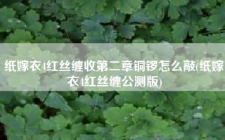 纸嫁衣4红丝缠收第二章铜锣怎么敲(纸嫁衣4红丝缠公测版)
