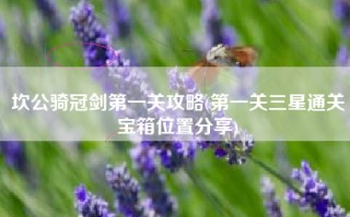 坎公骑冠剑第一关攻略(第一关三星通关宝箱位置分享)