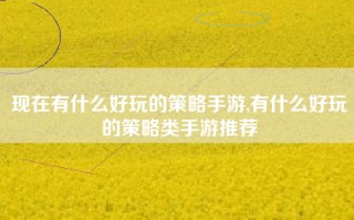 现在有什么好玩的策略手游,有什么好玩的策略类手游推荐