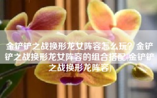 金铲铲之战换形龙女阵容怎么玩？金铲铲之战换形龙女阵容的组合搭配(金铲铲之战换形龙阵容)