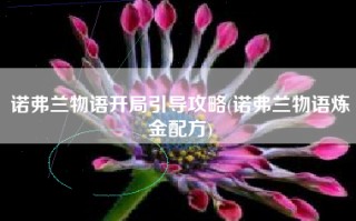 诺弗兰物语开局引导攻略(诺弗兰物语炼金配方)