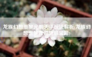 龙族幻想噩梦光明天平玩法解析(龙族幻想噩梦青铜隐藏宝箱)