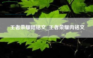 王者荣耀陪铭文_王者荣耀肉铭文