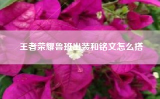 王者荣耀鲁班出装和铭文怎么搭