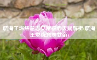 航海王燃烧意志女帝核心天赋解析(航海王燃烧意志女帝)