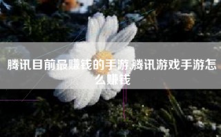 腾讯目前最赚钱的手游,腾讯游戏手游怎么赚钱