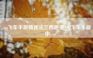 qq飞车手游情迷法兰西跑法,QQ飞车手游中