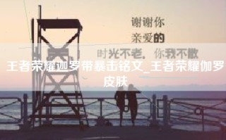 王者荣耀迦罗带暴击铭文_王者荣耀伽罗皮肤