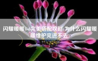 闪耀暖暖4-6完美搭配攻略(为什么闪耀暖暖维护完进不去)