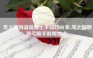 龙之国物语前期上手技巧分享(龙之国物语弓箭手前期加点)