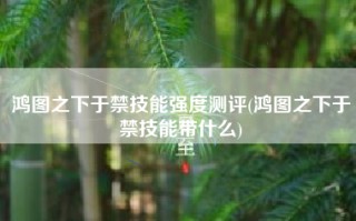 鸿图之下于禁技能强度测评(鸿图之下于禁技能带什么)