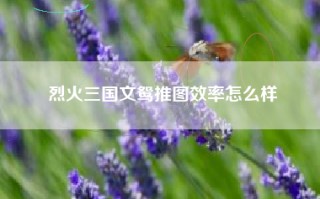 烈火三国文鸳推图效率怎么样