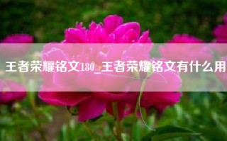 王者荣耀铭文180_王者荣耀铭文有什么用