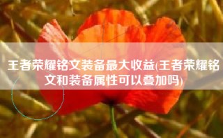 王者荣耀铭文装备最大收益(王者荣耀铭文和装备属性可以叠加吗)