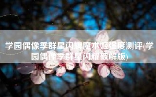 学园偶像季群星闪耀魔术姬强度测评(学园偶像季群星闪耀破解版)