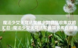 魔法少女天穹法妮雅全部物品收集攻略汇总 (魔法少女天穹法妮雅禁书库在哪里)