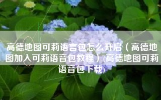 高德地图可莉语言包怎么开启（高德地图加入可莉语音包教程）(高德地图可莉语音包下载)