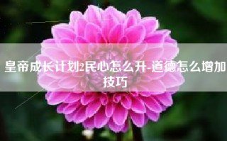 皇帝成长计划2民心怎么升-道德怎么增加技巧
