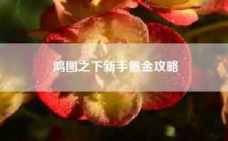 鸿图之下新手氪金攻略