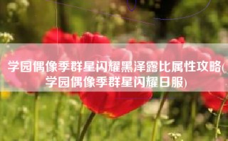 学园偶像季群星闪耀黑泽露比属性攻略(学园偶像季群星闪耀日服)