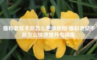 猫和老鼠手游怎么更换地图(猫和老鼠手游怎么快速提升专精度)