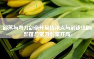 部落与弯刀剑豪开局传承点与刷钱攻略(部落与弯刀剑豪开局)