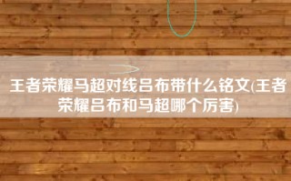 王者荣耀马超对线吕布带什么铭文(王者荣耀吕布和马超哪个厉害)
