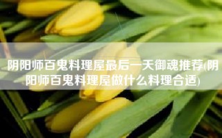 阴阳师百鬼料理屋最后一天御魂推荐(阴阳师百鬼料理屋做什么料理合适)