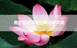 食之契约落叶归根活动攻略