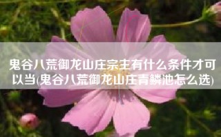 鬼谷八荒御龙山庄宗主有什么条件才可以当(鬼谷八荒御龙山庄青鳞池怎么选)