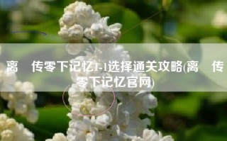 离玥传零下记忆1-1选择通关攻略(离玥传零下记忆官网)