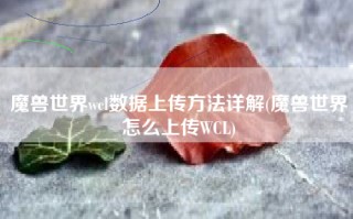 魔兽世界wcl数据上传方法详解(魔兽世界怎么上传WCL)