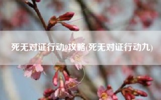 死无对证行动9攻略(死无对证行动九)
