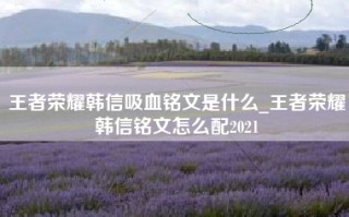 王者荣耀韩信吸血铭文是什么_王者荣耀韩信铭文怎么配2021