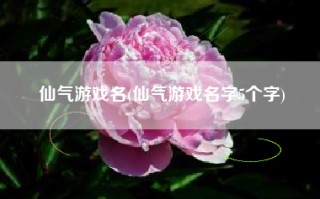 仙气游戏名(仙气游戏名字5个字)